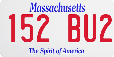 MA license plate 152BU2