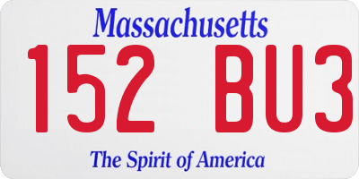MA license plate 152BU3