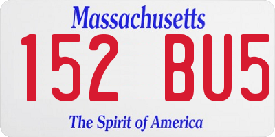 MA license plate 152BU5
