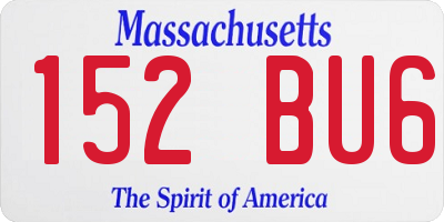 MA license plate 152BU6