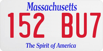 MA license plate 152BU7