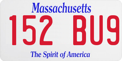 MA license plate 152BU9