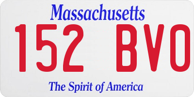 MA license plate 152BV0
