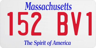 MA license plate 152BV1