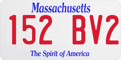 MA license plate 152BV2