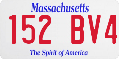 MA license plate 152BV4