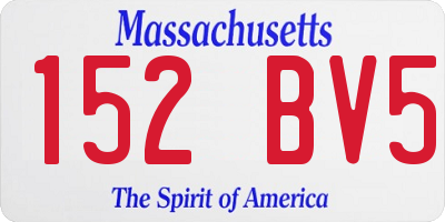 MA license plate 152BV5