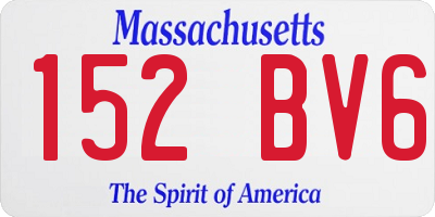 MA license plate 152BV6