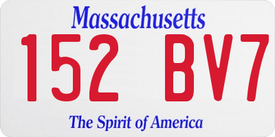 MA license plate 152BV7
