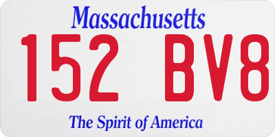 MA license plate 152BV8