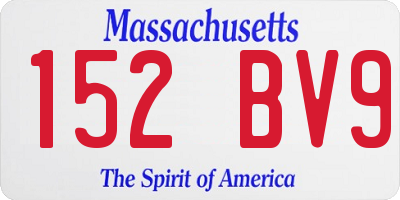 MA license plate 152BV9