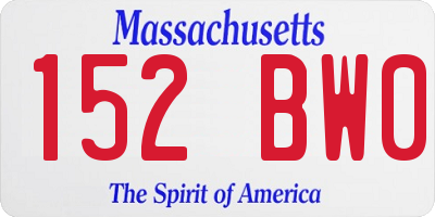 MA license plate 152BW0