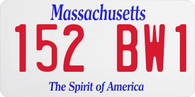 MA license plate 152BW1