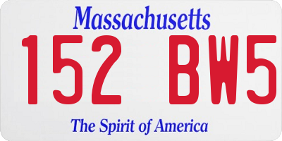 MA license plate 152BW5