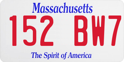 MA license plate 152BW7