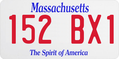 MA license plate 152BX1