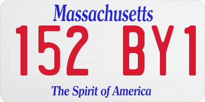 MA license plate 152BY1