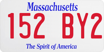 MA license plate 152BY2