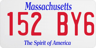 MA license plate 152BY6
