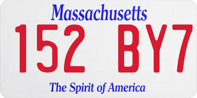 MA license plate 152BY7