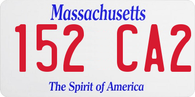 MA license plate 152CA2