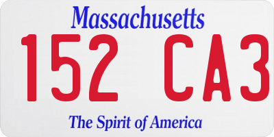 MA license plate 152CA3