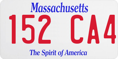 MA license plate 152CA4