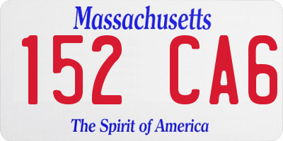 MA license plate 152CA6