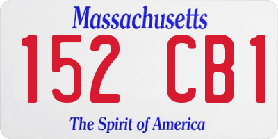 MA license plate 152CB1