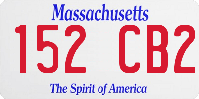 MA license plate 152CB2