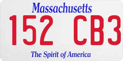 MA license plate 152CB3