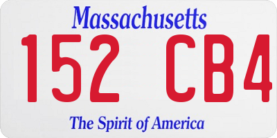 MA license plate 152CB4