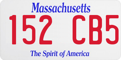 MA license plate 152CB5