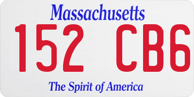 MA license plate 152CB6