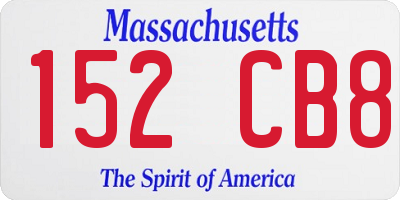 MA license plate 152CB8