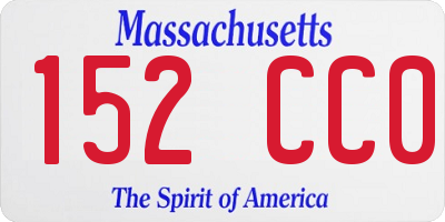 MA license plate 152CC0