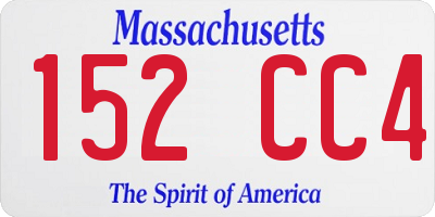 MA license plate 152CC4