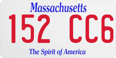 MA license plate 152CC6