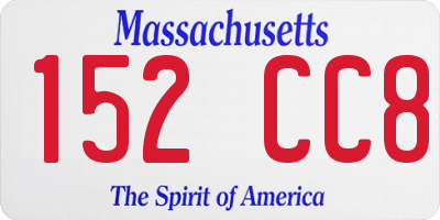 MA license plate 152CC8