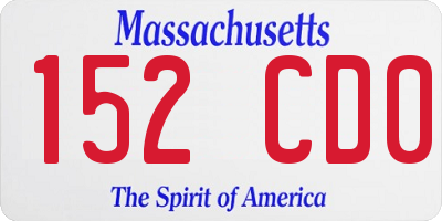 MA license plate 152CD0