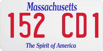 MA license plate 152CD1