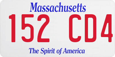 MA license plate 152CD4
