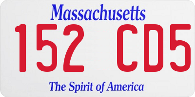 MA license plate 152CD5