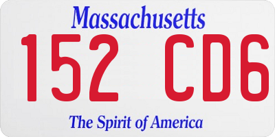 MA license plate 152CD6