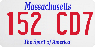 MA license plate 152CD7