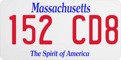 MA license plate 152CD8