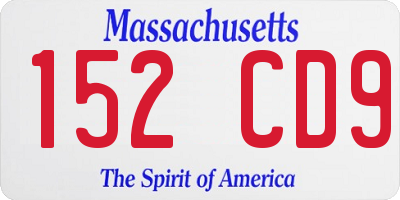 MA license plate 152CD9
