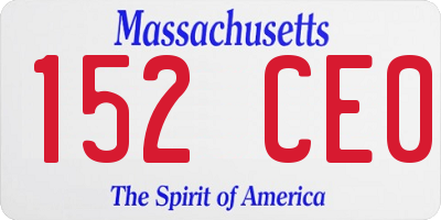 MA license plate 152CE0