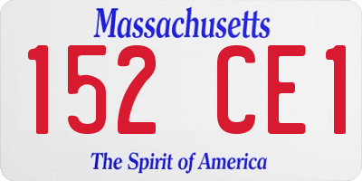 MA license plate 152CE1