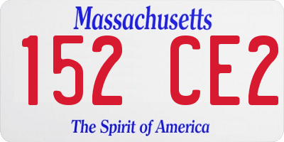 MA license plate 152CE2